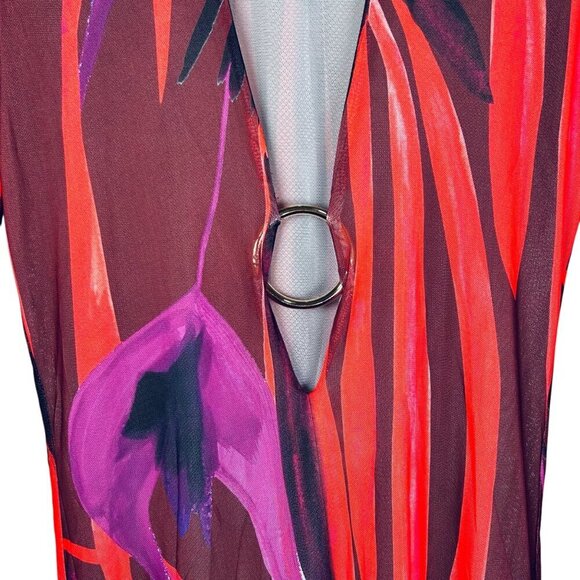 Louisa Ballou Helios Dress Size Large Resortwear Red Coverup Swim Party - Picture 5 of 9